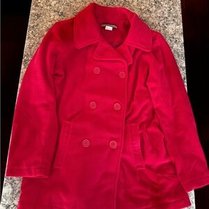 Women's Double-Breasted Dark Pink Peacoat